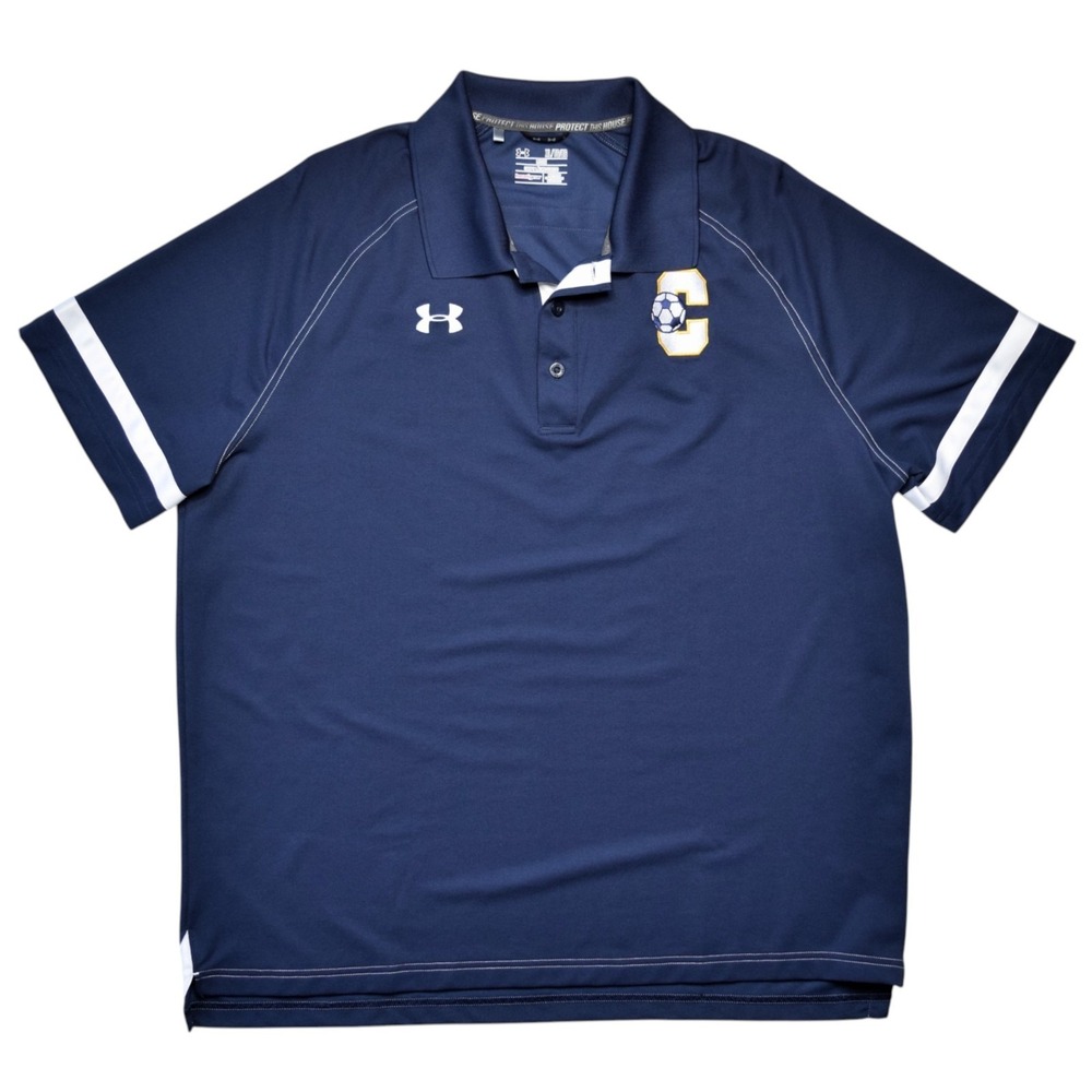 Under Armour Men's XL‎ Polo Shirt Navy Blue Soccer World Cup Sideline Fan Gear
